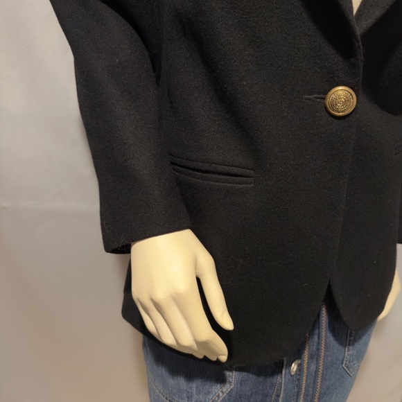 Vintage Black Blazer Wool Classic Preppy Single Breasted Jacket Size 8 2/$40 - Picture 2 of 8